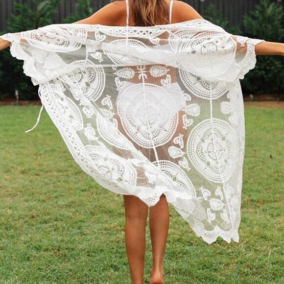 Womens Bathing Suit Cover Up Summer Long Bikini Swimsuit Coverup Vacation Outfit - Picture 7 of 7